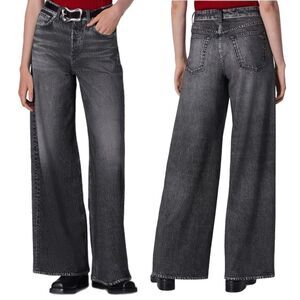 Rag + Bone Miramar Sofie High Waist Cotton Sweatpants Flaire “Jeans”/Washed Blac